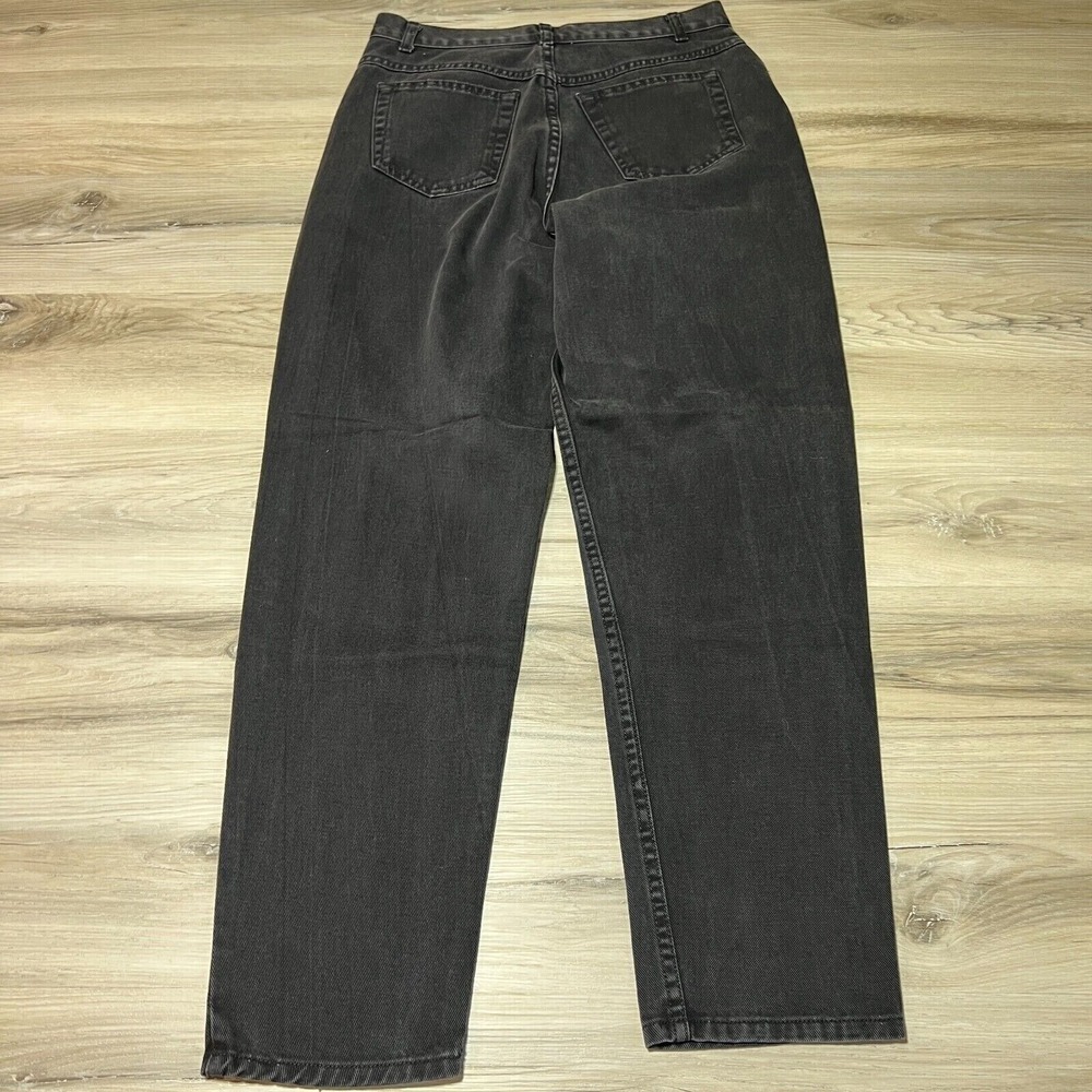 Vintage Black Jeans Womens 8 Dark Wash‎ Straight Leg Retro Boot Cut Wide Leg - Picture 2 of 7